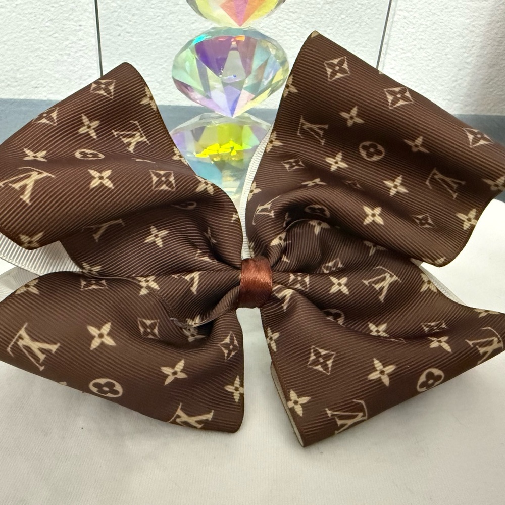 Louis Vuitton Logo Chocolate Monogram Hair Bow